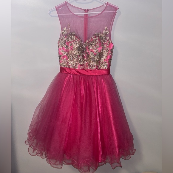 MoriLee HOT pink formal dress homecoming, prom, formal size 0 - Picture 2 of 15
